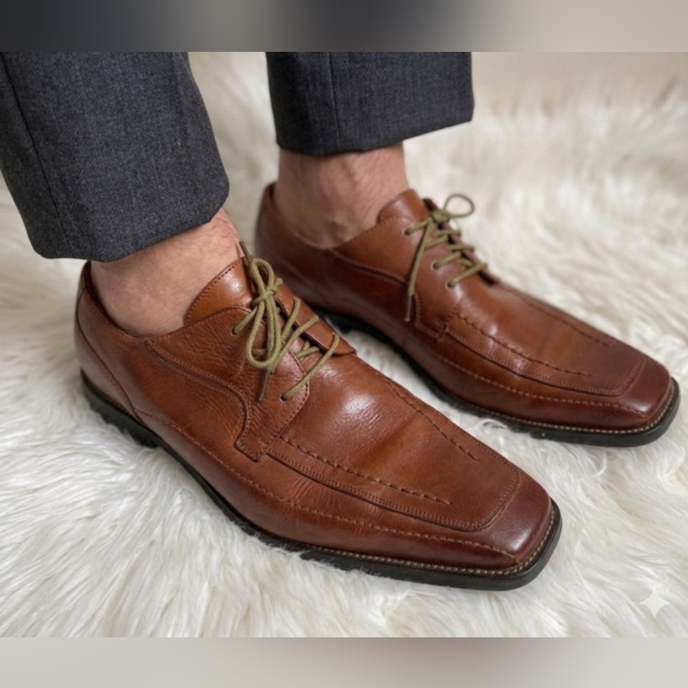 Stacy Adams Brown Leather Dress Shoes Men’s Lace-Up Oxfords Size 12